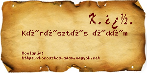 Körösztös Ádám névjegykártya